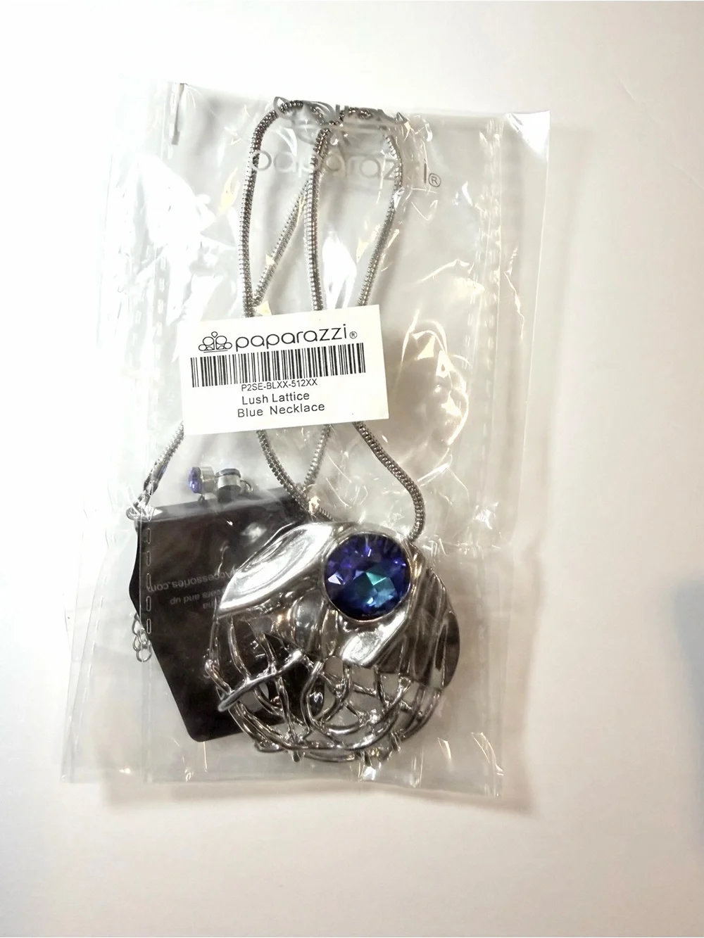 paparazzi Silver-Tone Necklace and Earring Set with Blue Crystal Accents